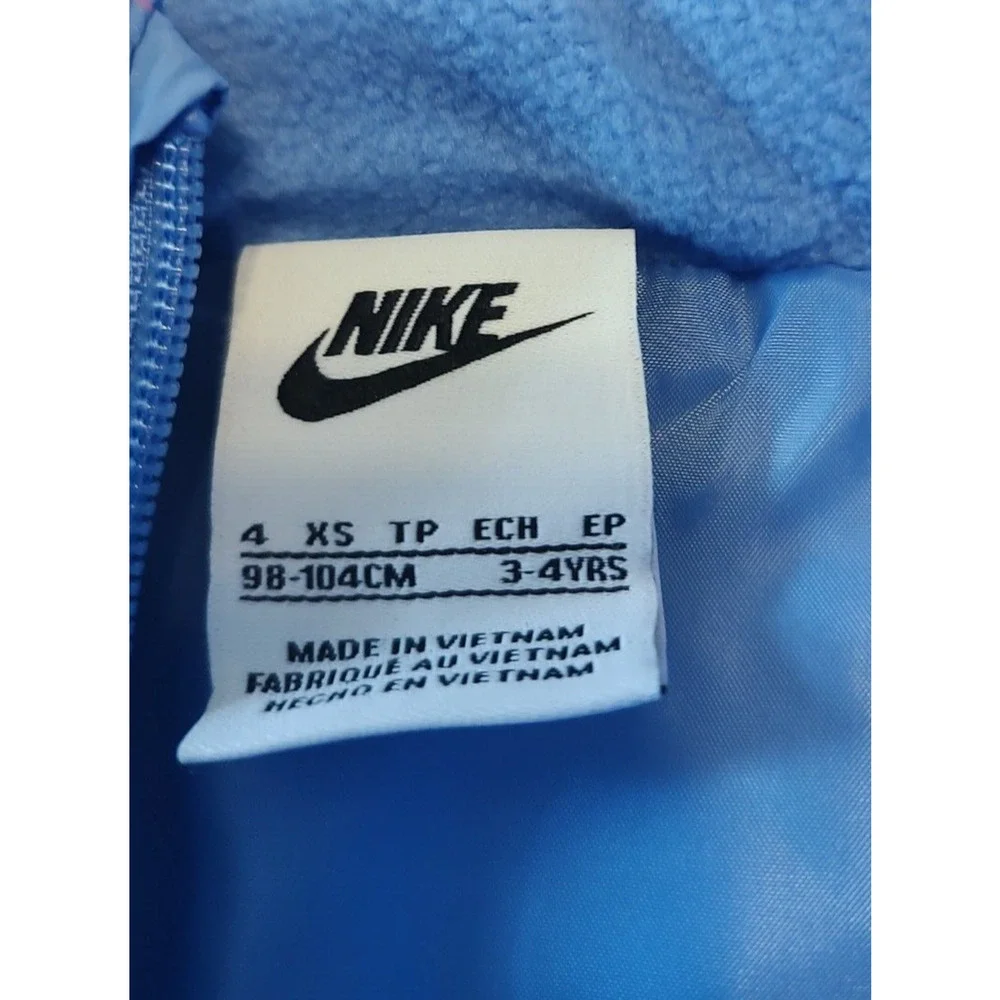 NEW Nike Vest Puffer‎ Full Zip Swoosh GIRLS Size 4 Blue Multi NWT